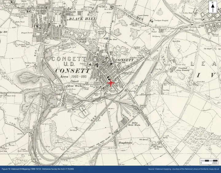 Figure 10 · Historical map 1888–1913, Consett sample report