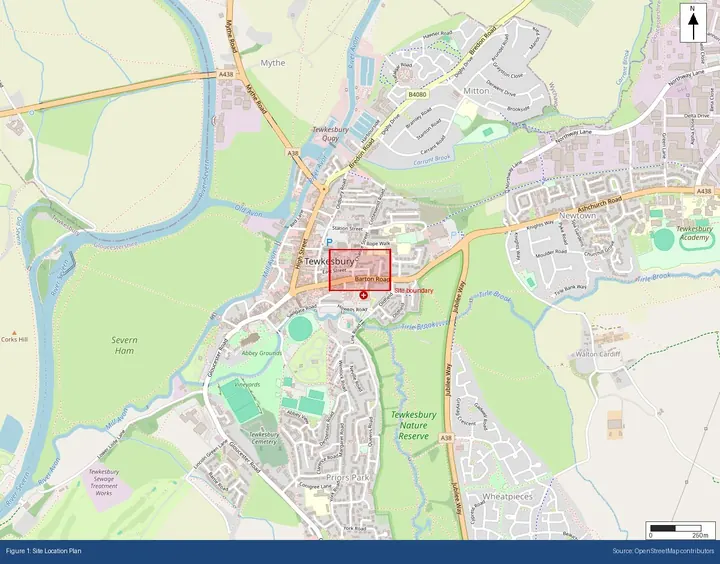 Site boundary, Tewkesbury sample report